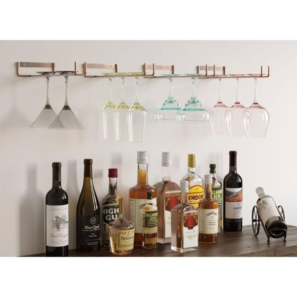 Wallniture Wall-Mounted Chiraz Stemware Rack (Set of 4)-NIB - Picture 5 of 9